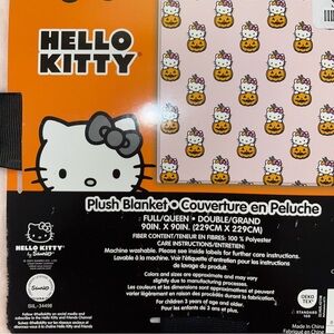 Sanrio Hello Kitty Halloween Pink Pumpkin Plush Throw Blanket Full Queen 90 X 90